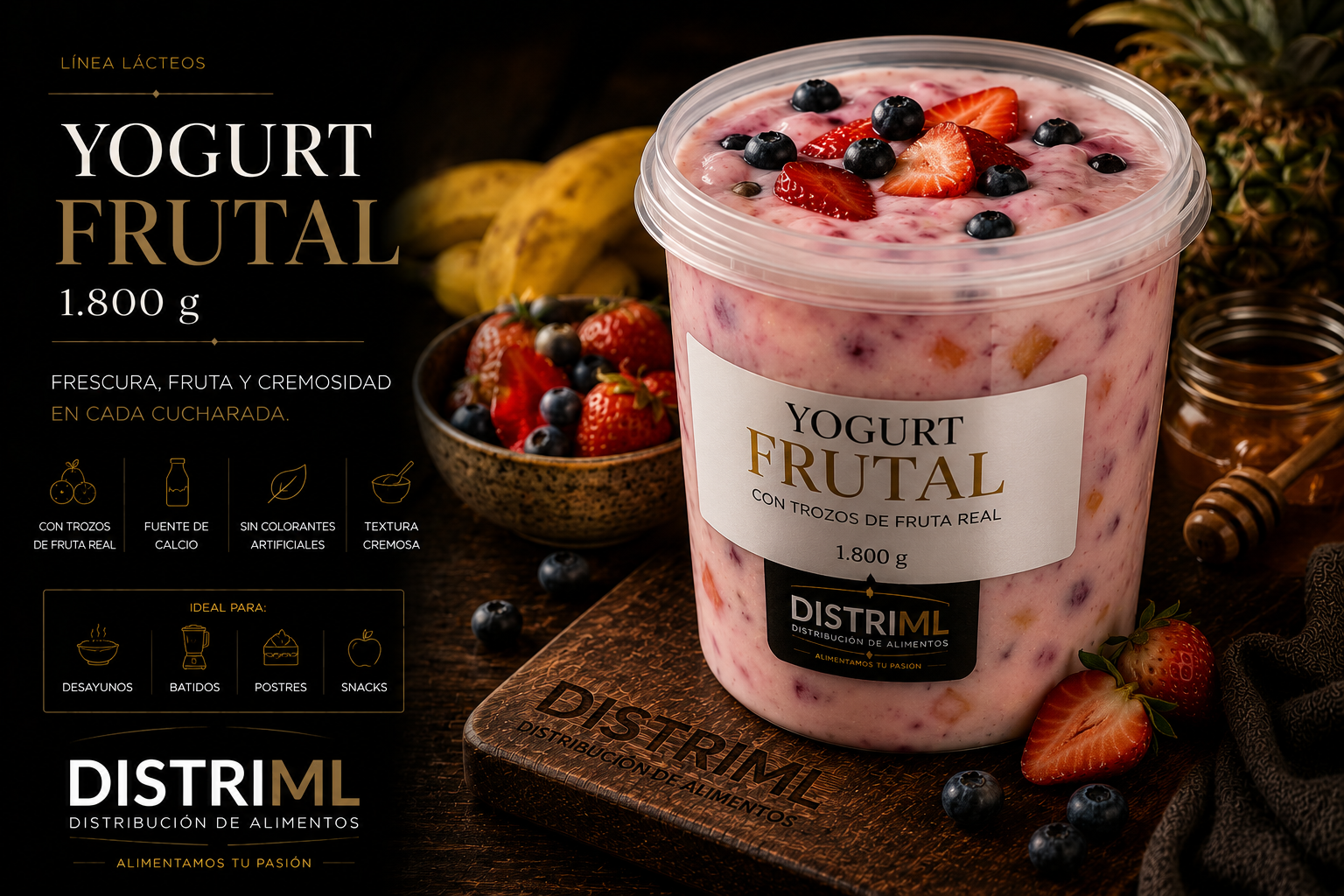 Yogurt frutal con trozos de fruta real